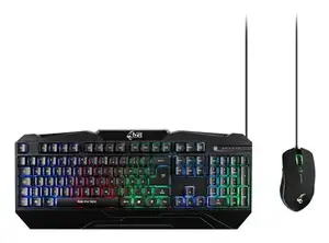 INTER-TECH spēļu komplekts: klaviatūra un pele MRGS102-UK — vadu USB, pilna izmēra 104 taustiņi QWERTY, RGB apgaismojums, kabelis 1,5 m, melna