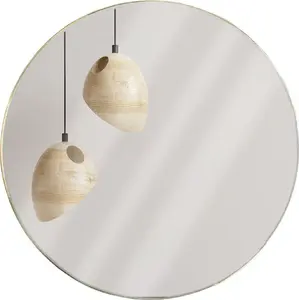 Wall Mirror Vilde round metal frame gold 55 cm — Vilde KO011969/ALL