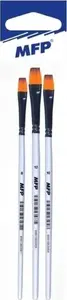 Flat synthetic brush set TEKA sizes 8, 10, 12 — 3 pcs
