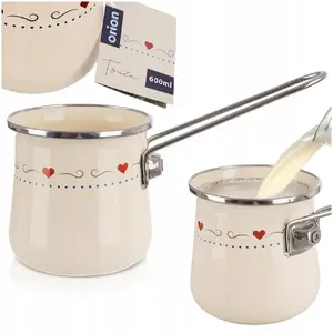 Enamel Coffee Pot 600 ml ORION TONCA Cream — induction compatible