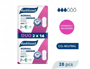 Прокладки Vuokkoset NORMAL без крылышек DUOPACK (2 x 14 шт.)