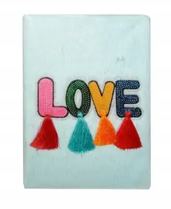 Plush Diary Swede — softbound personal journal with printed inscription, compact keepsake format