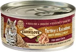 Wet Cat Food CARNILOVE Cat Pouch 100 g — Turkey & Reindeer