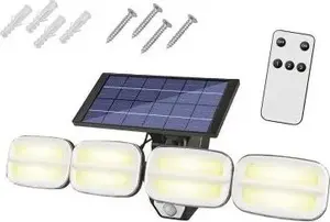Wall lamp LTC adjustable solar wall light with remote 8 LED COB 800 lm PIR IP65 4800 mAh
