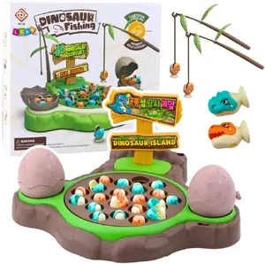 Magnetic Fishing Game LEANToys 25117 — Dinosaur Catching with Sound, Magnetic Rods