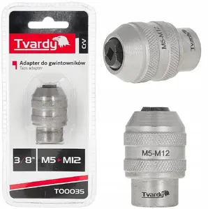 Thread Tap Adapter Tvardy 3/8" drive, M5–M12 range, CrV, 120 mm