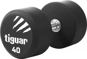 Hantelis Tiguar TI-WHPU0400 ar gumijotu pārklājumu 40 kg, viengabala