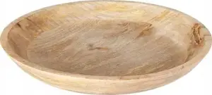 Wooden Round Serving Platter KOOPMAN 40×7 cm — Decorative Wooden Bowl