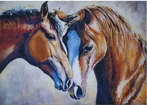 Diamond Painting Kit Norimpex Mozaika 5D — Horses, 40×30 cm