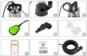 Iegremdējams sūknis dubļainam ūdenim NAC SPE75HI-L2 750W priekš drenāžas