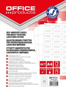 Label sheets Office Products 70 x 37 mm white, 100 sheets (pack)
