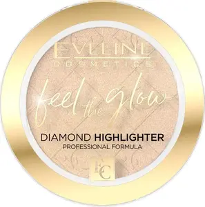 Highlighter powder Eveline Feel the Glow natural shade No. 01 — compact face illuminator 1 pc