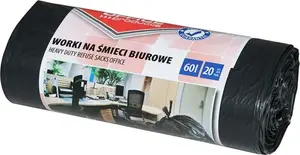 Office Products garbage bags 60 L, LDPE heavy-duty, pack of 20, black