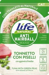 Kaķu barība Life Pet Care LIFE CAT pret-плазмām, tuncis un zaļie zirnīši, 70 g maisiņš