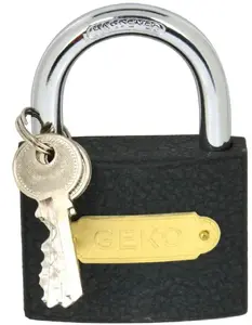 Padlock GEKO model 75 mm (60/6) — hardened steel shackle, grey finish