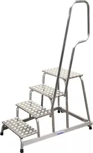 Alumīnija platforma kāpnes Krause Stabilo 4 pakāpieni modelis 805096, kompakta platforma, neslīdošas pakāpiennes