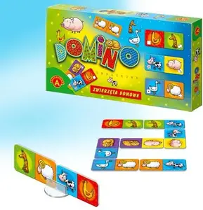 Puzzle set Alexander GRA DOMINO ZWIERZĘTA DOMOWE (0208) – domino game with domestic animals illustration