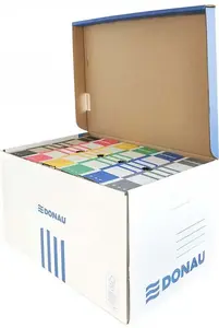 Archival Storage Box Donau 7665301FSC-10 — reinforced archival box, top-loading, blue