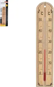 Indoor Thermometer ORION Ori_152831 — Wooden Casing, Digital/Analog (model Ori_152831)