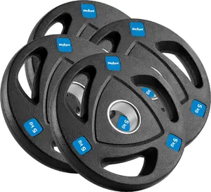 Rebel Active Olympic Rubber-Coated Cast Iron Weight Plates 4×5 kg, 51 mm Center Hole
