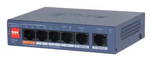 Managed L2 Gigabit PoE Network Switch Dahua Technology CS4006-4ET2GT-60 — 6× Gigabit RJ‑45, PoE, 53V DC, 4.8 Gbit/s, MAC 2000, blue