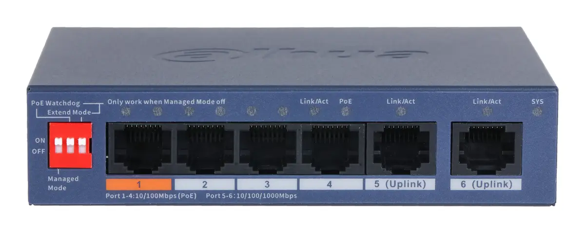 Dahua CS4006-4ET2GT-60 Управляемый L2 Gigabit PoE коммутатор Photo 2