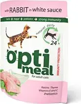 Mitrā kaķu barība Optimeal 85 g — trusis mērcē