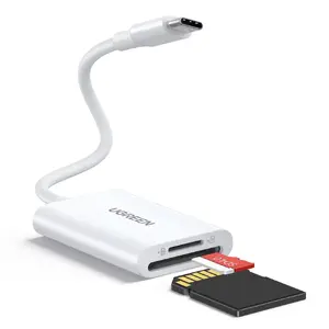 Atmiņas karšu lasītājs UGREEN 35506 USB 3.2 Gen 1 (Type-C) — MMC, MicroSD, RS‑MMC, SD/SDHC/SDXC, balts