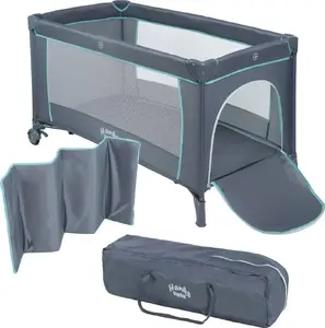 Ceļojumu ratiņš-gulta Hanks Kids Simple Grey – pārnēsājama salokāma bērnu gulta