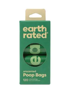 Запасные рулоны пакетов для собак Earth Rated — пластик, зелёные, 120 шт., в коробке