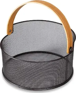 Fruit and Bread Basket Husla model 73946, brown, woven table basket