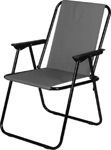 Saliekams tūrisma krēsls ROYOKAMP ar roku balstiem 57×44×75 cm, pelēks