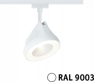 Трековый светильник Paulmann Reflektor URail ARENA 15W 850lm 2700K 230V белый RAL9003 металл