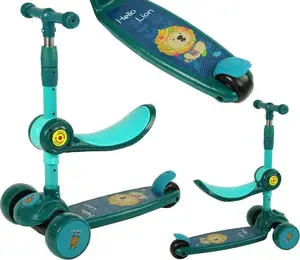 Kick Scooter LEAN Sport 3182, green — urban foldable scooter for kids and teens
