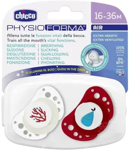 Соска CHICCO PF Air силиконовая 16–36 мес, 2 шт, Lumi Red