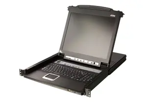 Raču konsole ATEN CL5716MW 17,3" (43,9 cm) FHD 1920×1080 TFT-LCD, USB/PS/2 klaviatūra/pelis, VGA, 1U metāls/plastmasa