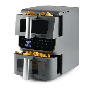 Аэрогриль Domo DO550FR — двойной, 10 л, 2500 Вт, сенсорный LED, серый
