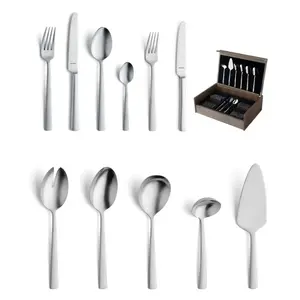 Kitchen cutlery and knife case set Amefa 192400MDF1H94 — stainless steel blades and handles, 78 pieces, blade length 22.4 cm