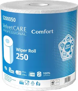 Paper Roll Velvet Care Comfort 250 m 2-ply cellulose white – Velvet