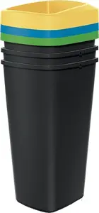 Trash Bin Set Prosperplast Compacta Q Sortibox — 3x25 L, multi-compartment kitchen waste container