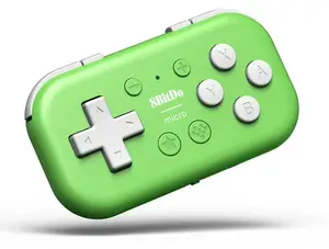 Gamepad 8Bitdo Micro Green — wireless USB Type-C game controller, D-pad, built-in 180 mAh battery