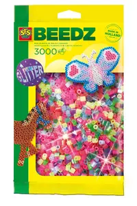 Fuse beads pack SES Beedz Mix iron-on beads 3000 pcs, glitter, multicolour