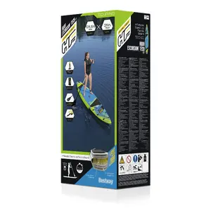 Piepūšamā SUP dēlis Bestway Hydro-Force Aqua Excursion Tech 3,81 m, slodze 120 kg, platums 79 cm