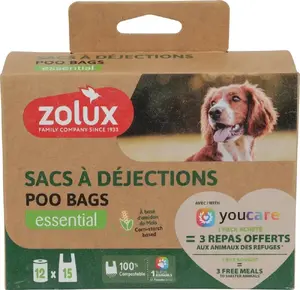 Dog waste bags ZOLUX ZOLUX 12-pack — biodegradable disposal bags for pet waste