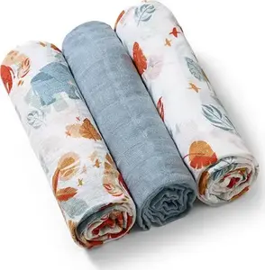 Муслиновые пеленки 3 шт, baby ono 348/07, голубые