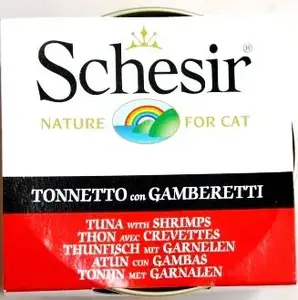 Schesir влажный корм для кошек 85 г — тунец с креветками в желе (Schesir KOT 85g)