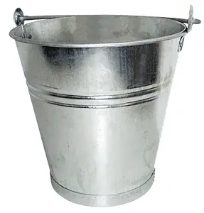 Construction Bucket Profix 14L galvanized metal, model 43214