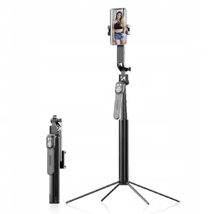 Selfie stick Wozinsky WST-360YS with tripod function, 360° AI face-tracking and gesture control — black