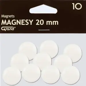 Magnet disk Grand 20 mm, white, pack of 10 - model 189193