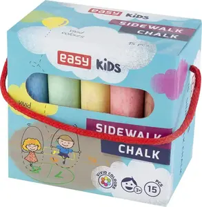 Sidewalk Chalk Easy EASY 15 pieces with carrying box and handle